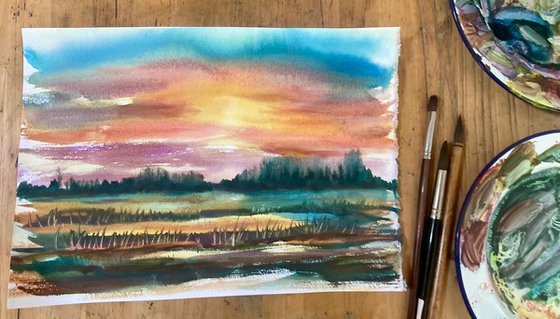 Sunset and Earth