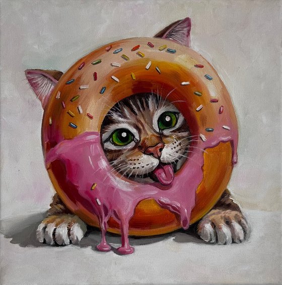 Cat in a Donut