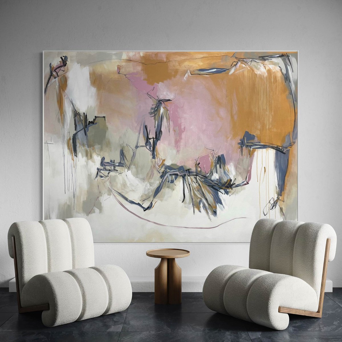 Abstract Acrylic Painting By Cheryl Harrison, 79 X 59, Reverie, Original Artwork