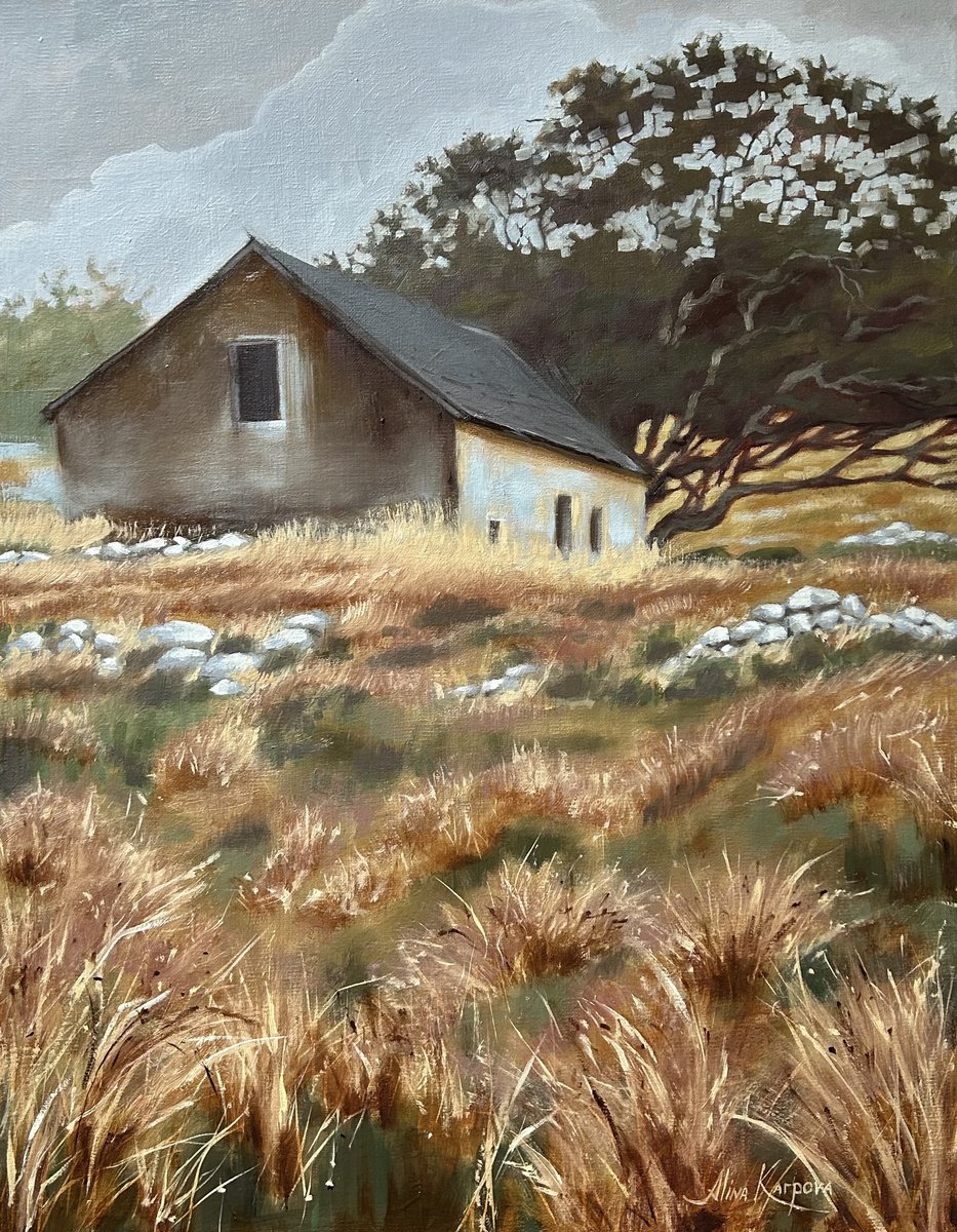 Impressionistic Landscape Oil Painting By Alina Karpova, 14 X 18, Wild Atlantic Way Co.mayo, Original Artwork