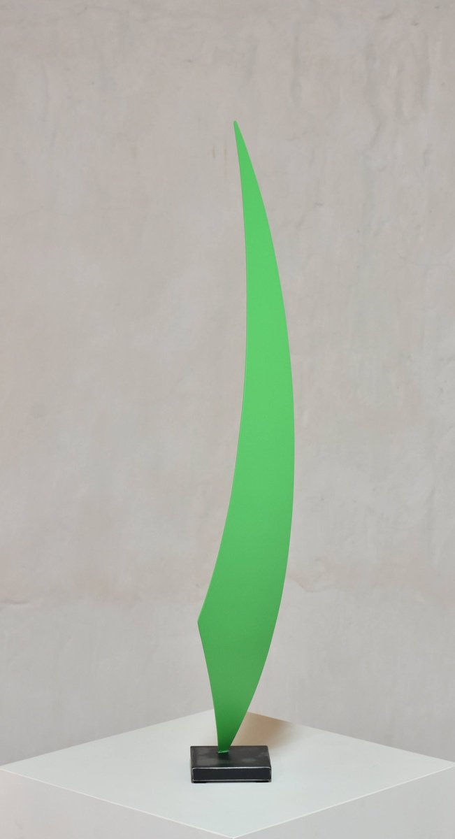 Geometric Abstract Sculpture By Yannick Bouillault, 4 X 27", Organic Slimoi?de, Original Artwork