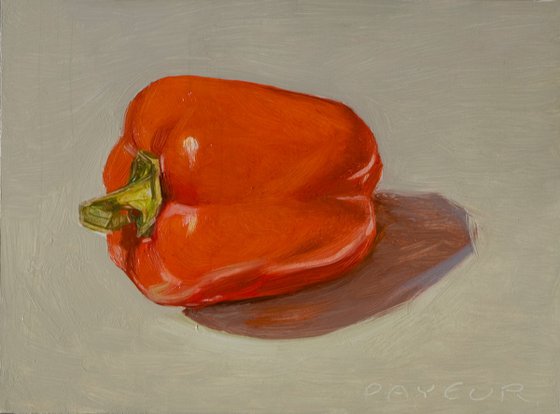 red pepper on grey