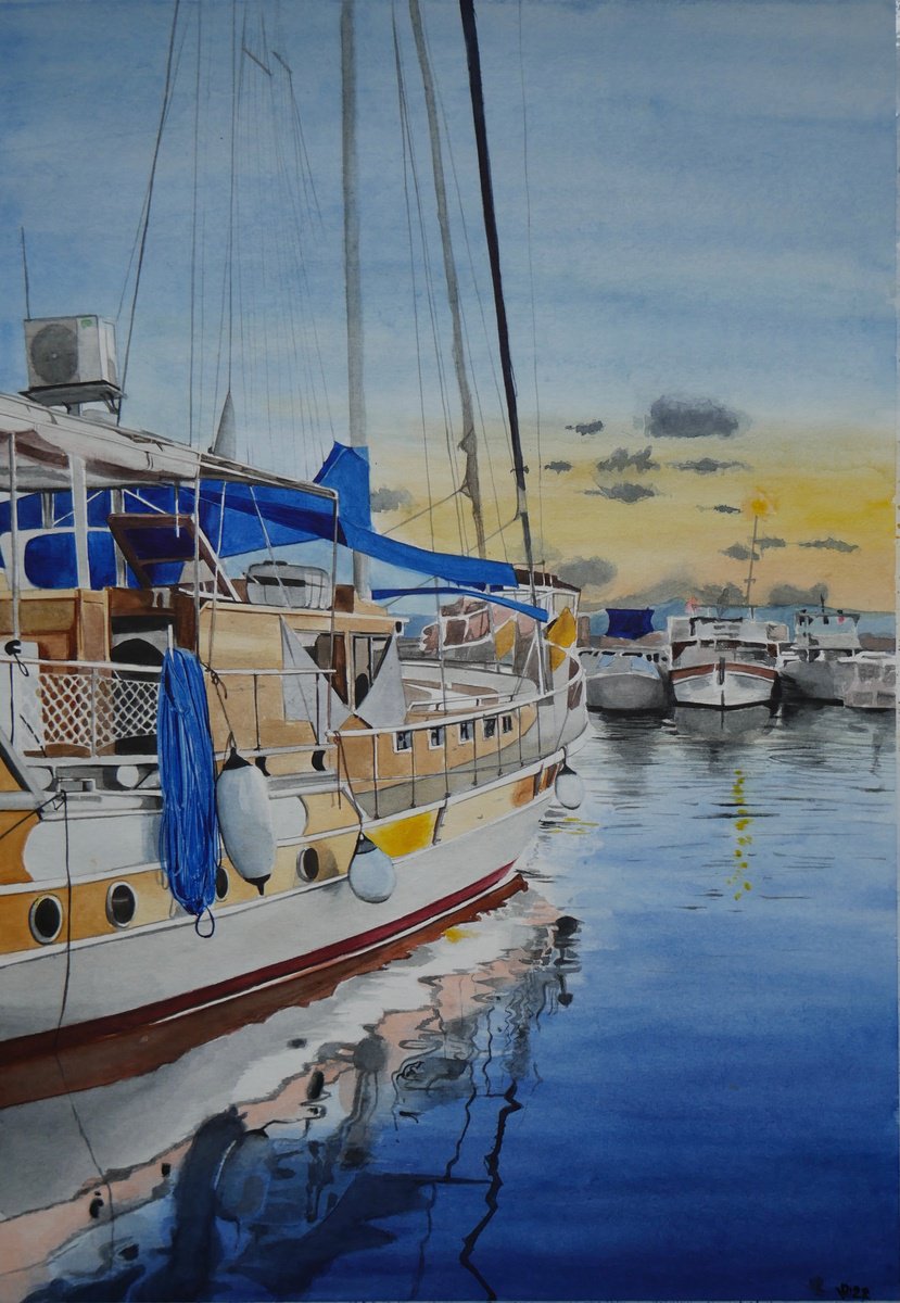 Photorealistic Landscape Watercolour By Vladyslava Proshchenko, 17 X 23", Serenity, Original Artwork