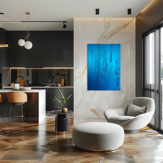 Hand-painted Blue Flow