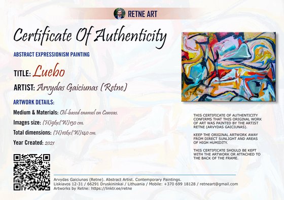 Luebo (XXL) - Abstract Painting (W)140x(H)106 cm.