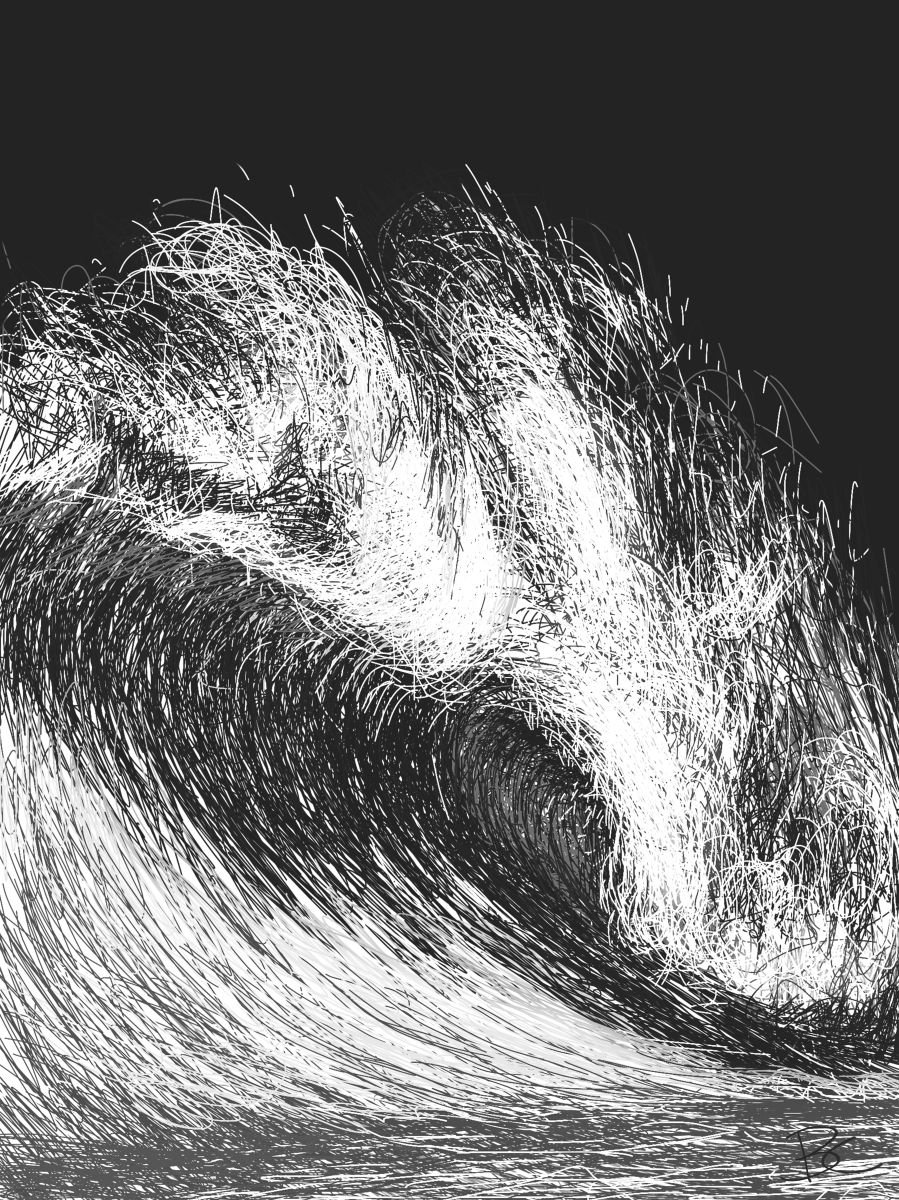 Wave 10 - Drawing by Bob Cooper