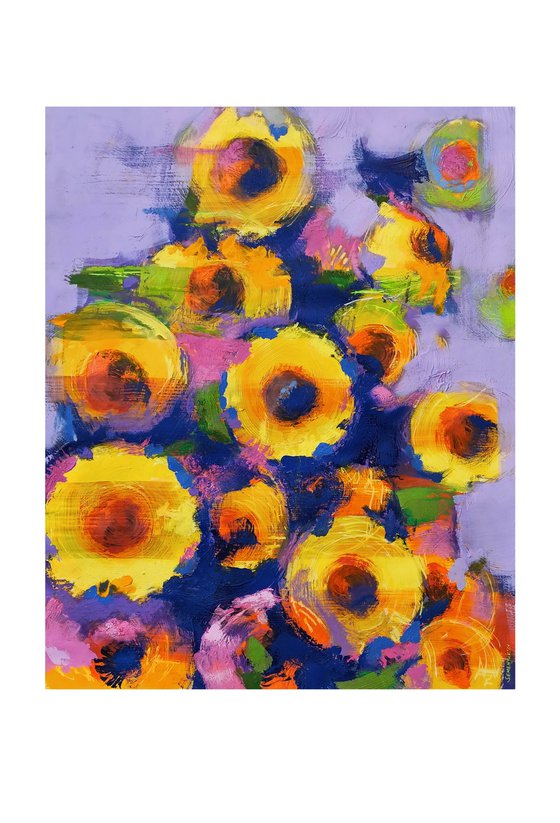 Flowers on light purple