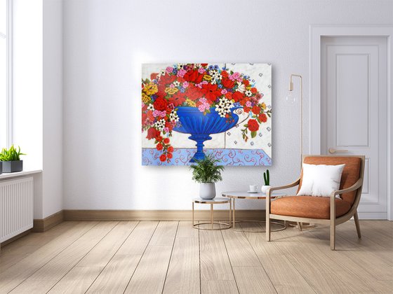 Blooms with Iron Jardiniere