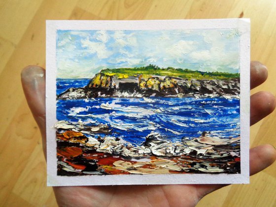 Anglesey coast, Moelfre coastline miniature.