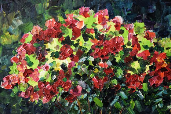 Rose garden large oil painting on canvas