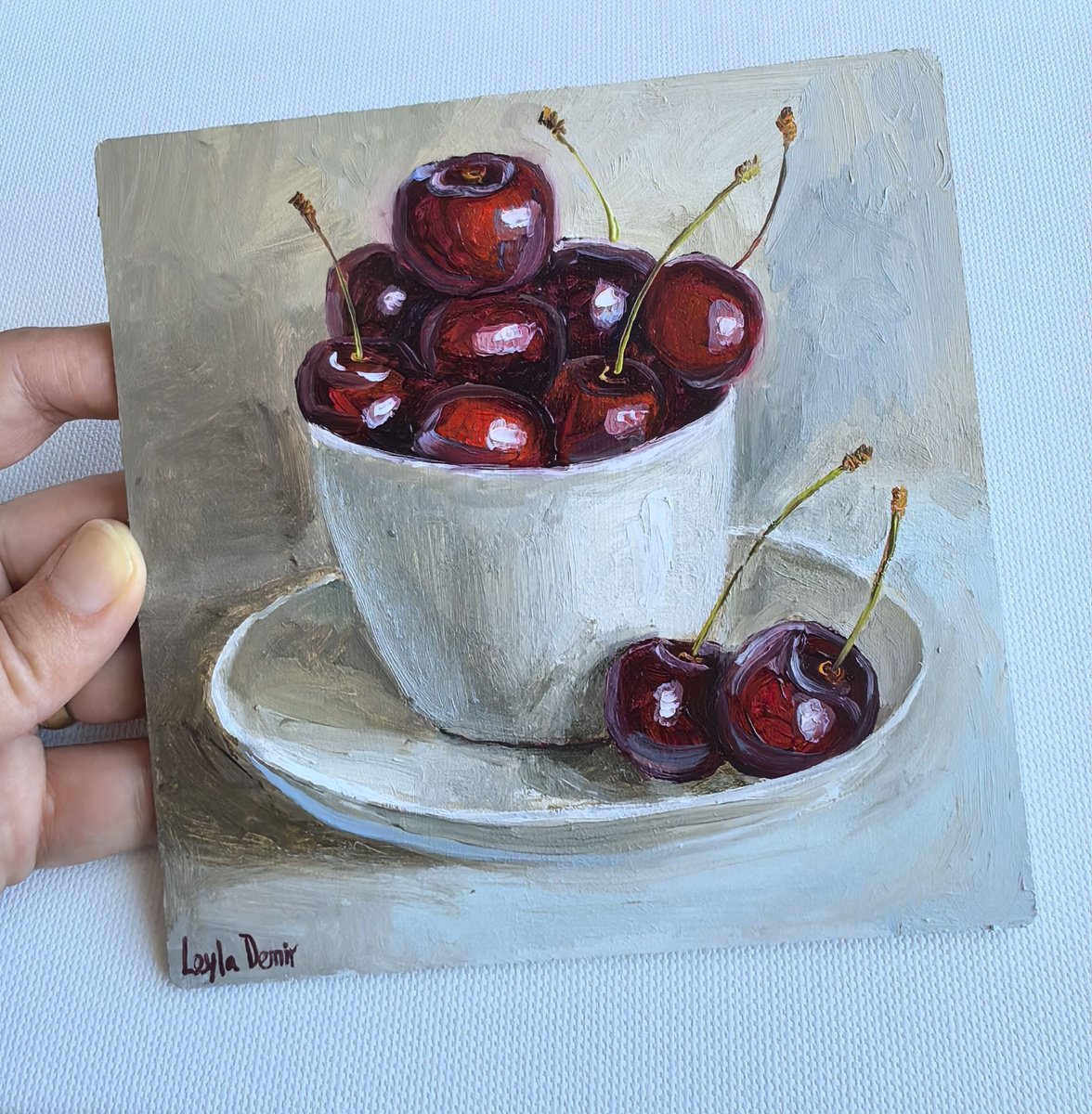 Sweet Ripe Cherry By Leyla Demir, 6 X 6, Artwork For Sale On Artfinder