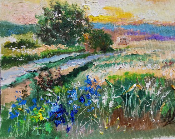 Landscape oil miniature