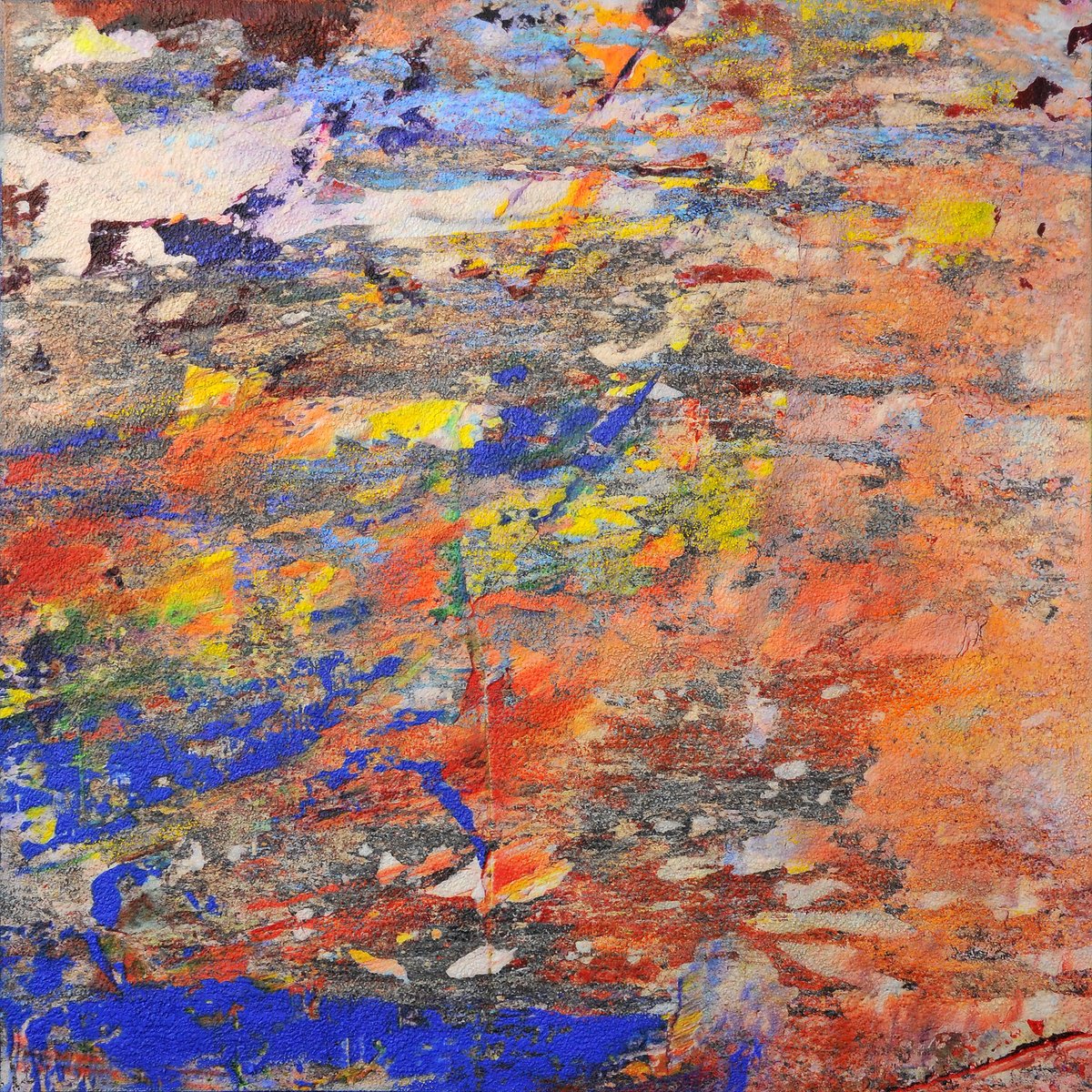 Organic Abstract Print By Karin Vermeer, 55 X 55", Azurite, Original Artwork