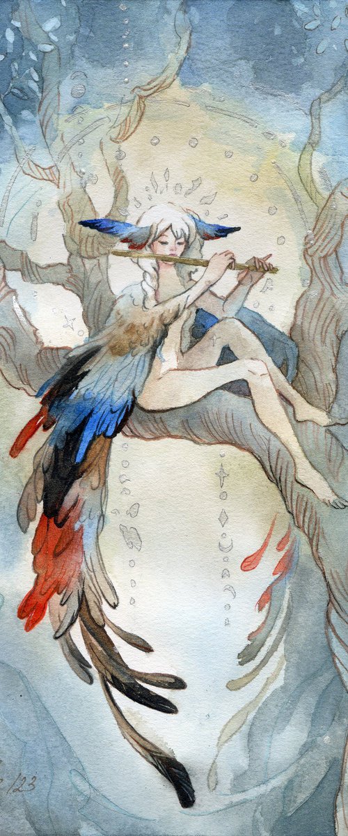Bird Girl and magic flute by Yulia Evsyukova