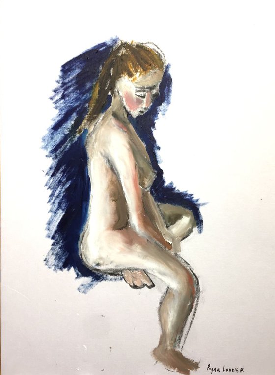 Life Study oil and charcoal on paper 16.5 x 11.7