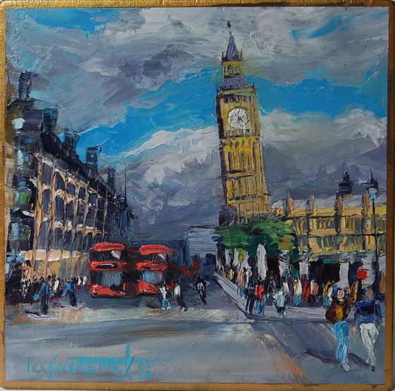 LONDON'S BIG BEN - Small Oil Painting on Panel