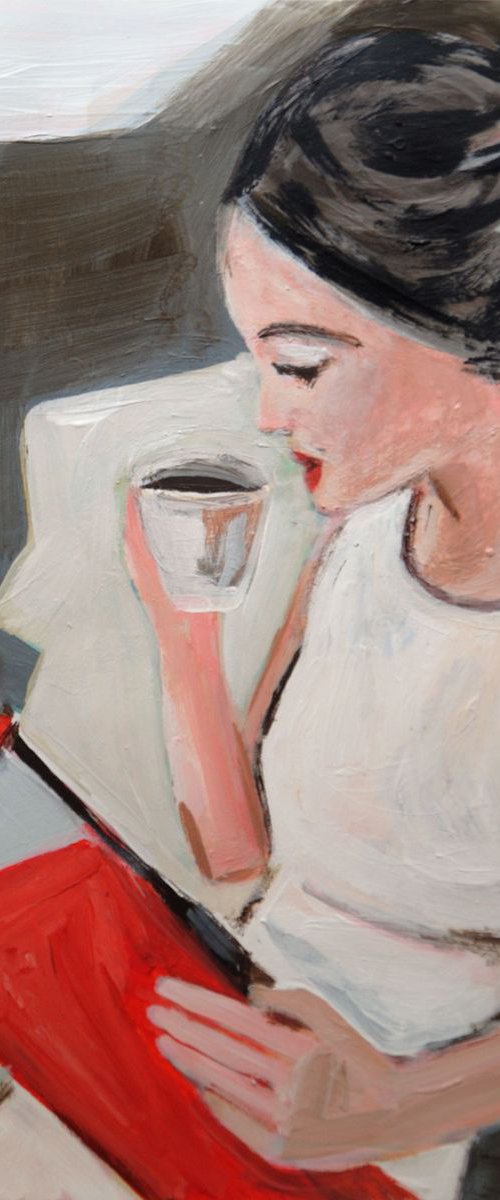 Woman reading a book / 33 x 23.5 cm by Alexandra Djokic