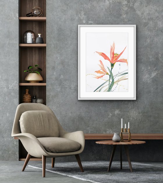 Comfort. Floral shades. A series of abstract original watercolors in pastel colors.