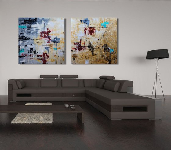 Urbanization (Diptych 200+ x 100 cm) XXXL (80+ x 40 inches)