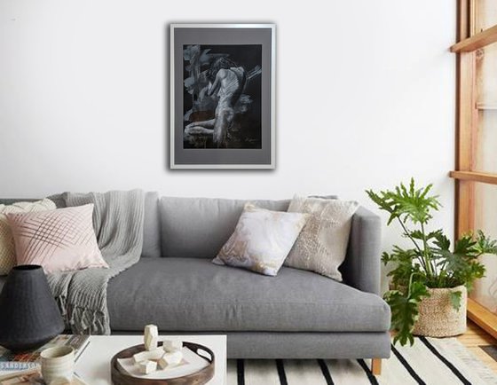 White On Black Nude Study