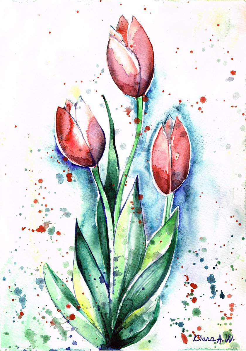 red tulips by Diana Aleksanian