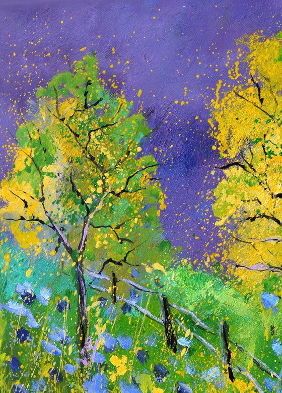 Two trees in summer