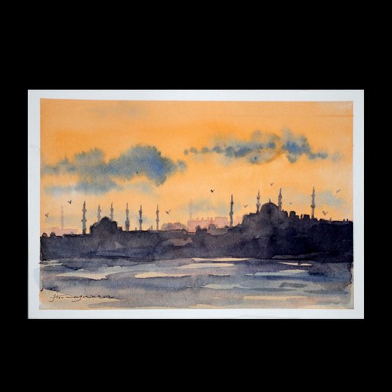 ISTANBUL SILHOUETTES 5, Watercolor on paper, 25 x 17 cm