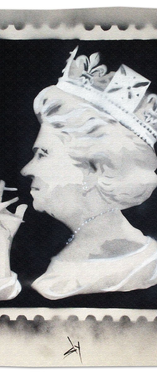 Spliff Queen black  (on gorgeous watercolour paper). by Juan Sly