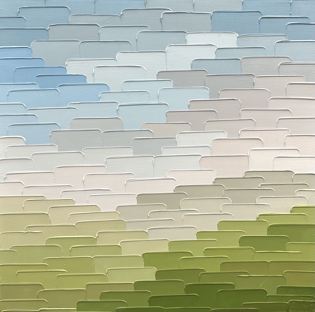 Organic Landscape Oil Painting By Meredith B. Studios, 10 X 10", Summer Breeze, Original Artwork