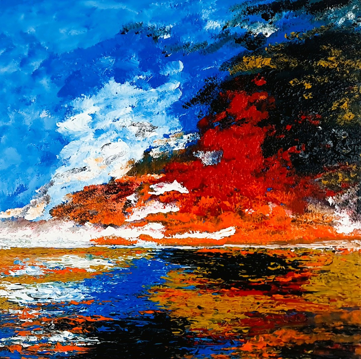 Abstract Seascape 1 By Daniel Urbani?k, 20 X 20, Artwork For Sale On Artfinder