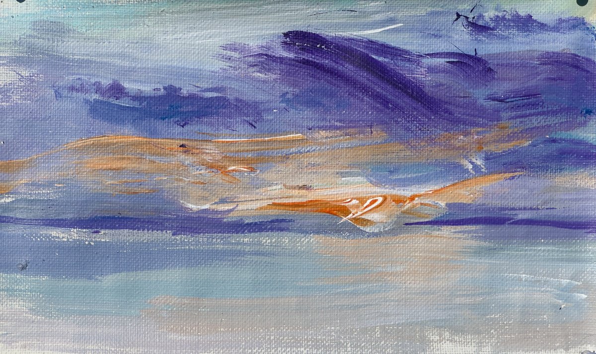 Organic Abstract Acrylic Painting By Anatoliy Menkiv, 13 X 7, When Time Becomes Visible, Original Artwork