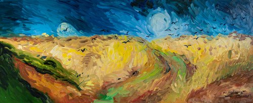 Wheat Field with Crows by Liubov Kuptsova