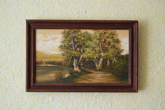 Impressionist landscape painting 'Oaks'
