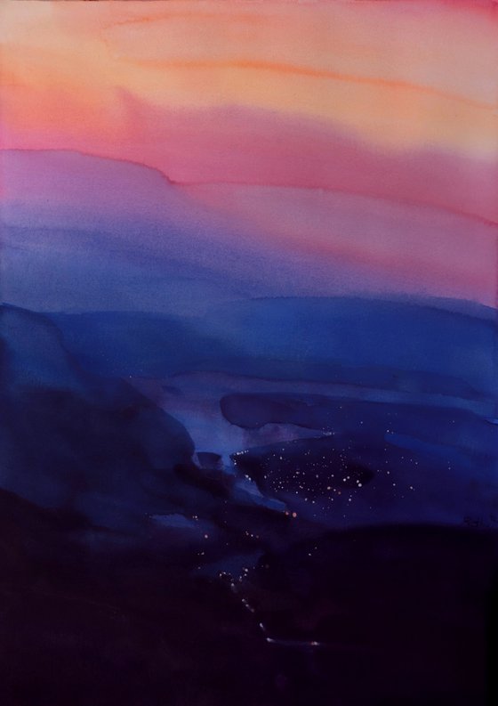 Lake lights and twilight: SOLD