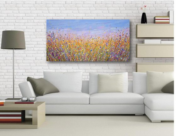 Radiant meadow - Vibrant Floral Painting