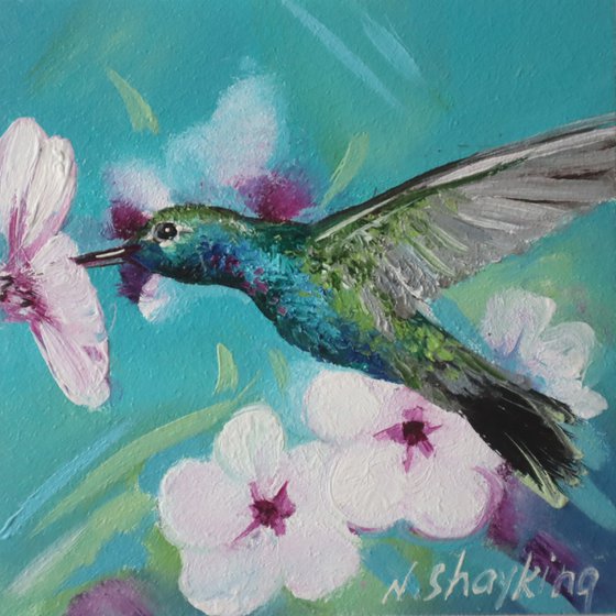 Hummingbird Painting Framed