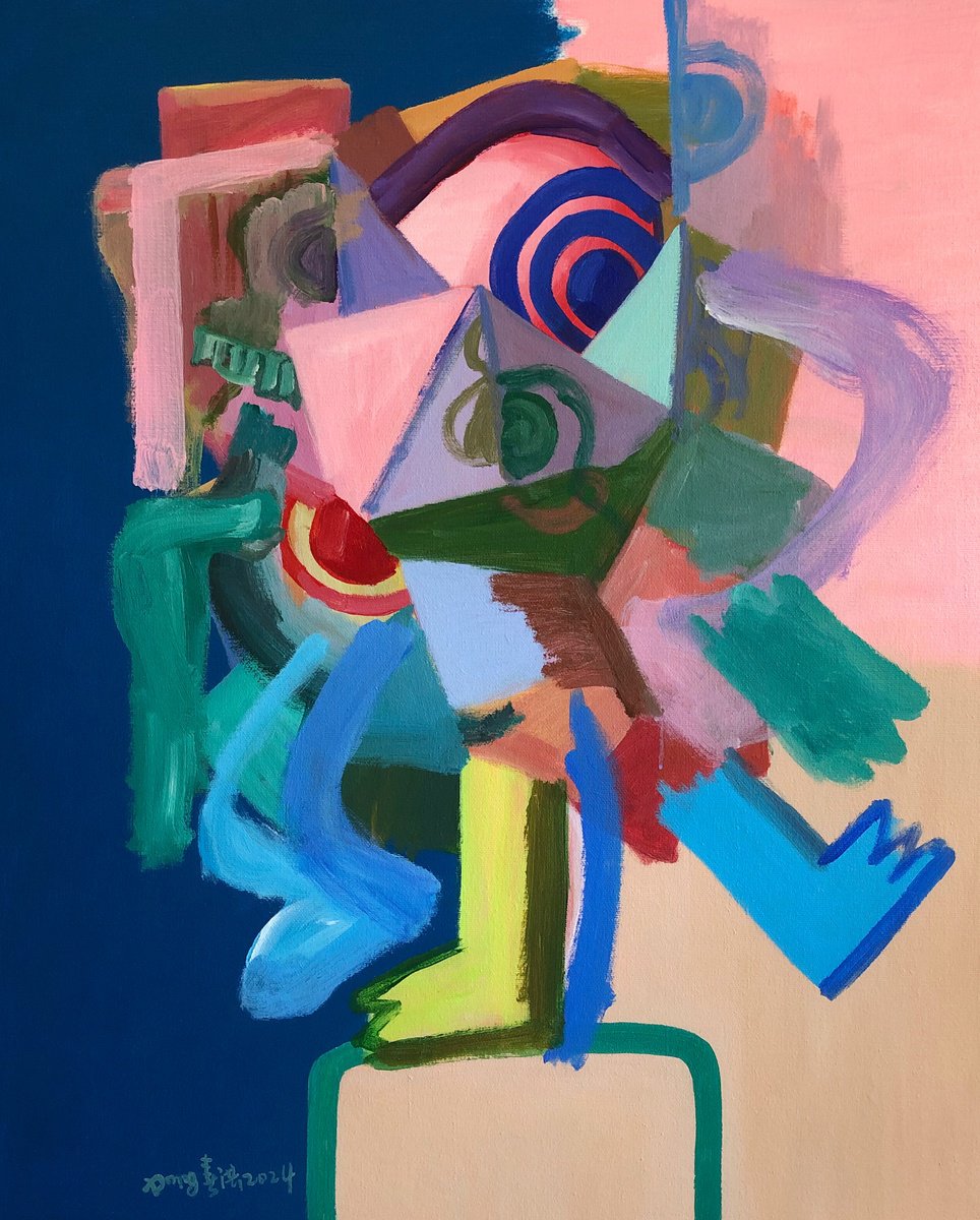 Expressive Portrait Acrylic Painting By Chunhong Dong, 30 X 36, Actor-23, Original Artwork