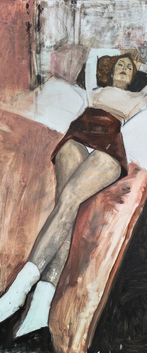 "Girl on the bed". by ANASTASIA BALABINA