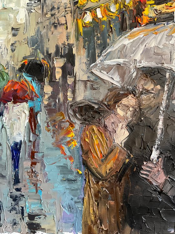 Date in Paris. Umbrella.