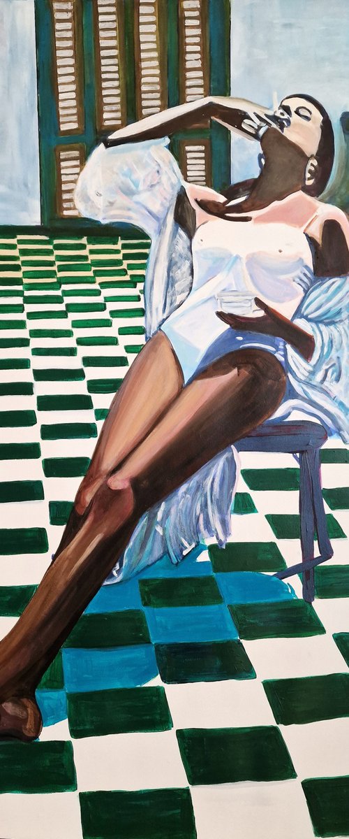 Relaxation / 100 x 70 cm by Alexandra Djokic