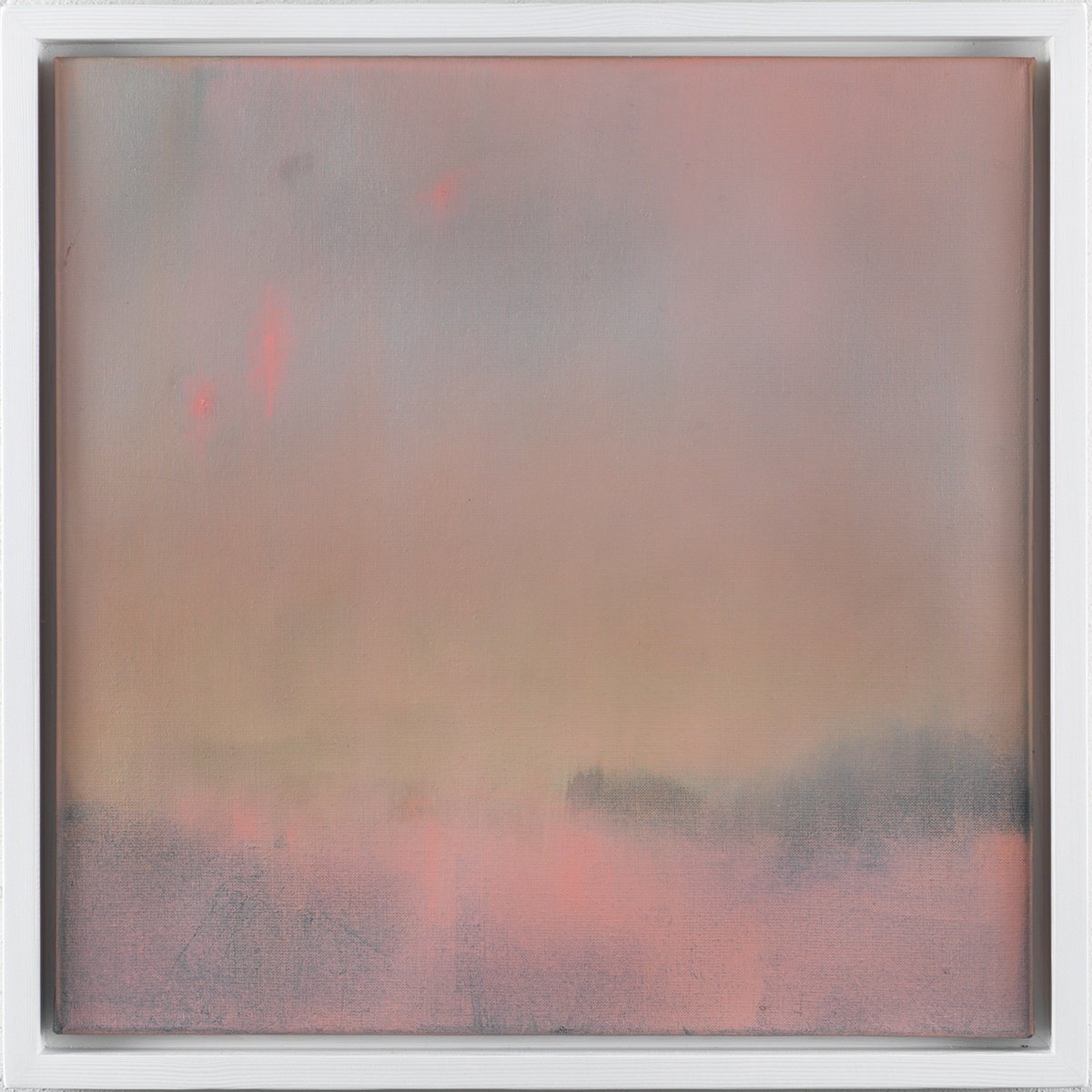 Abstract Landscape Oil Painting By Victoria Curling-Eriksson, 21 X 21", Pink Sky, Original Artwork