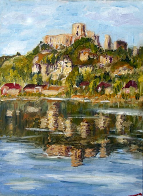 Chateau Gaillard and it's reflection by Elena Sokolova