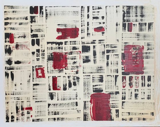 "Abstract newspaper's news" - Large, Triptych