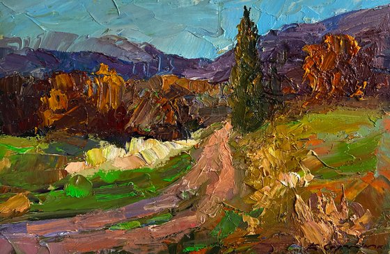 Autumn Road to the Mountains