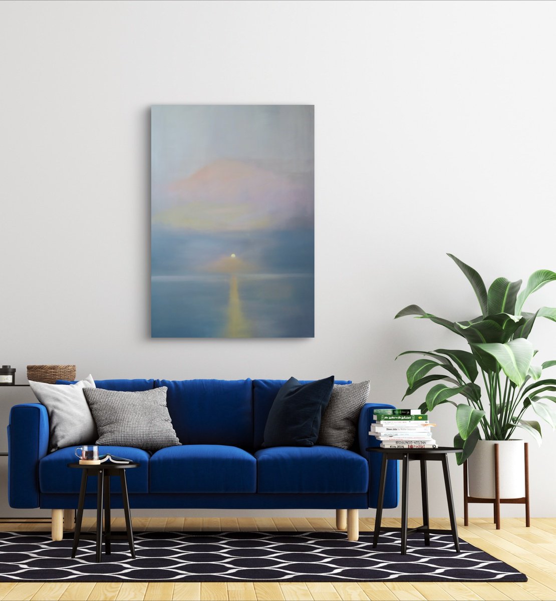 Abstract Landscape Oil Painting By Francesca Currie, 30 X 40, Dusk, Original Artwork