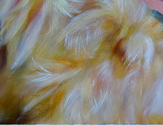 Tallulah,  Chicken original oil on box canvas