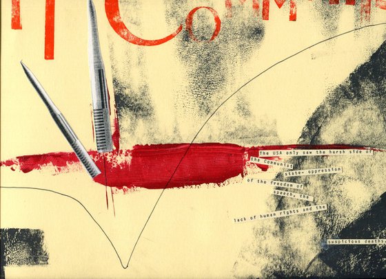 Anti Communism Collage & Letterpress Original Work