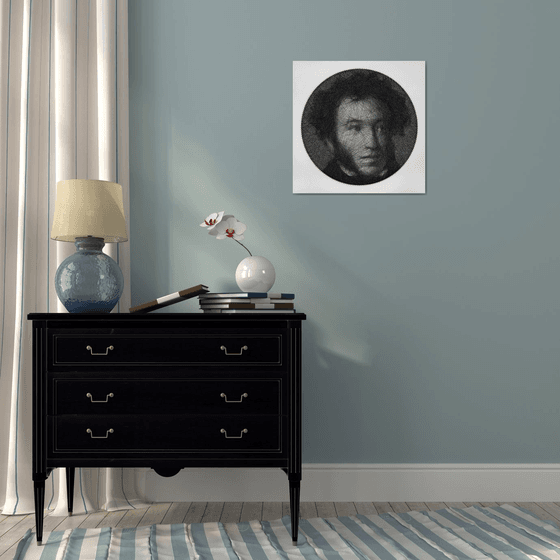 Alexander Pushkin string art portrait