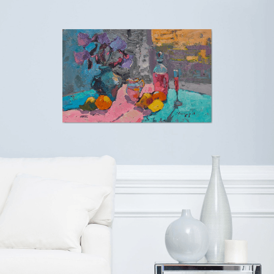 Irises and Fruits