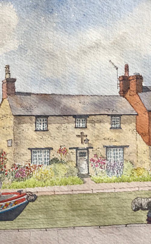 Canalside Cottages, Stoke Bruerne by JANE  DENTON